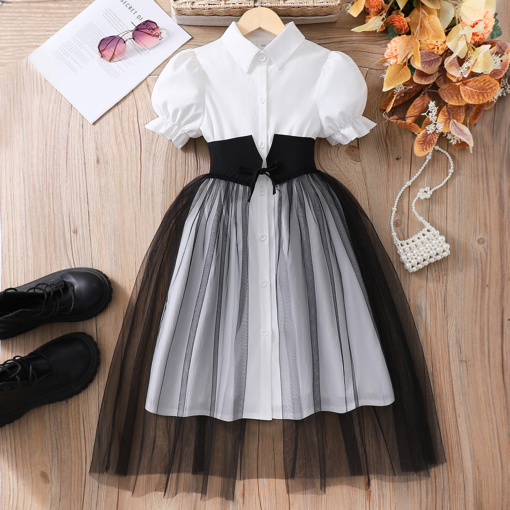 Summer Clothing Teens - 8-12 Yrs Girl Dress Summer Black