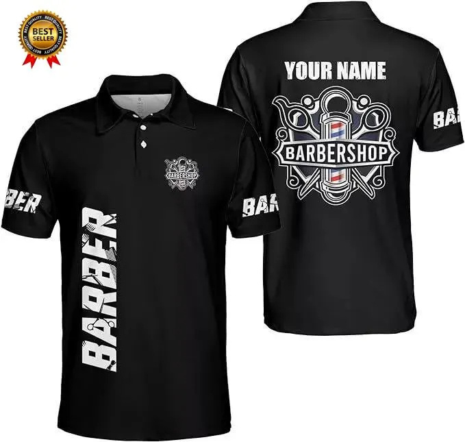 Summer Clothing Name - 2025 Barber Short Sleeve Polo Shirts