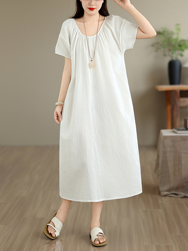 Summer Clothing Outlet - Summer New Casual Cotton Dress Loose