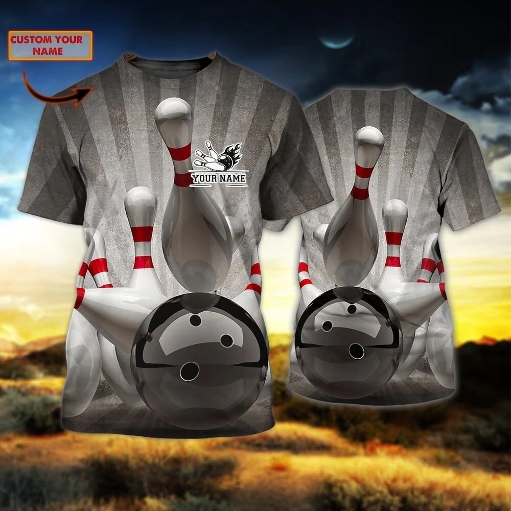 Bowling Personalized Men's T-S - огляд і ціна Summer Clothing Name