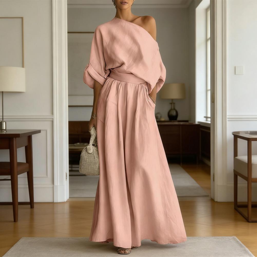 Women Blouse Pants Set Elegant - огляд і ціна Off Shoulder Blouse