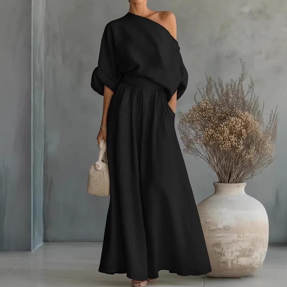 Women Blouse Pants Set Elegant - огляд і ціна Off Shoulder Blouse