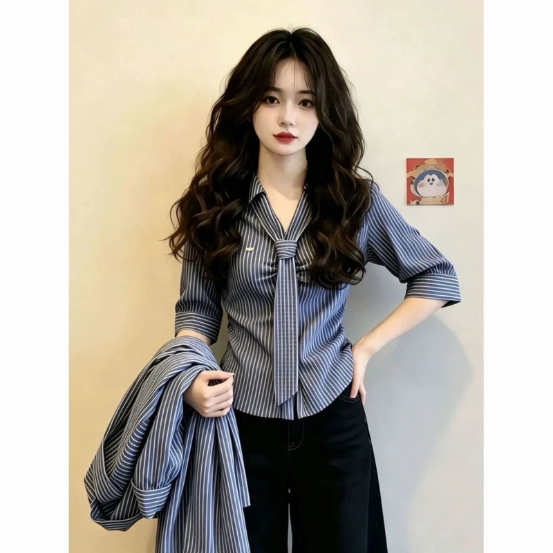 Polo Neck Lacing Short Sleeve  - огляд і ціна Summer Clothing Trends For Women