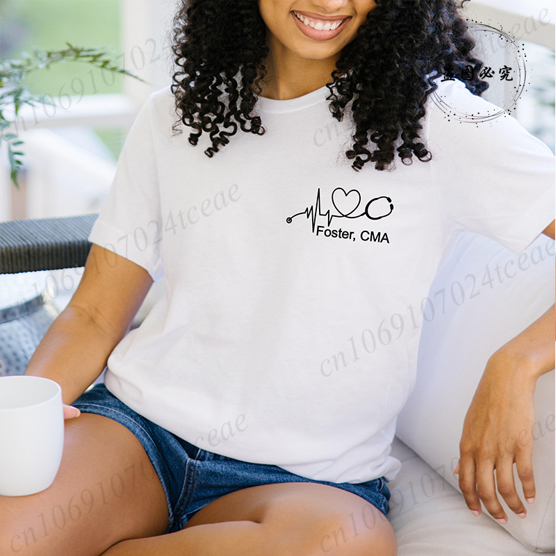 Custom Name Nurse Shirt Stetho - огляд і ціна Summer Clothing Name