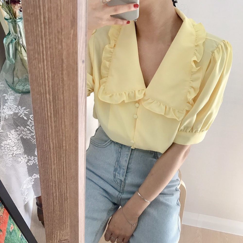 Women Blouses Solid Ruffles Sw - огляд і ціна Summer Clothing Teens