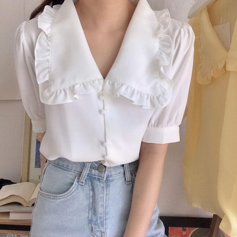 Women Blouses Solid Ruffles Sw - огляд і ціна Summer Clothing Teens