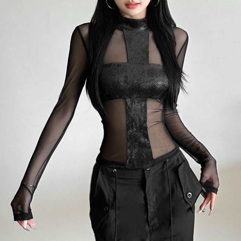 American Style Mesh Long Sleev - огляд і ціна Off Shoulder Blouse