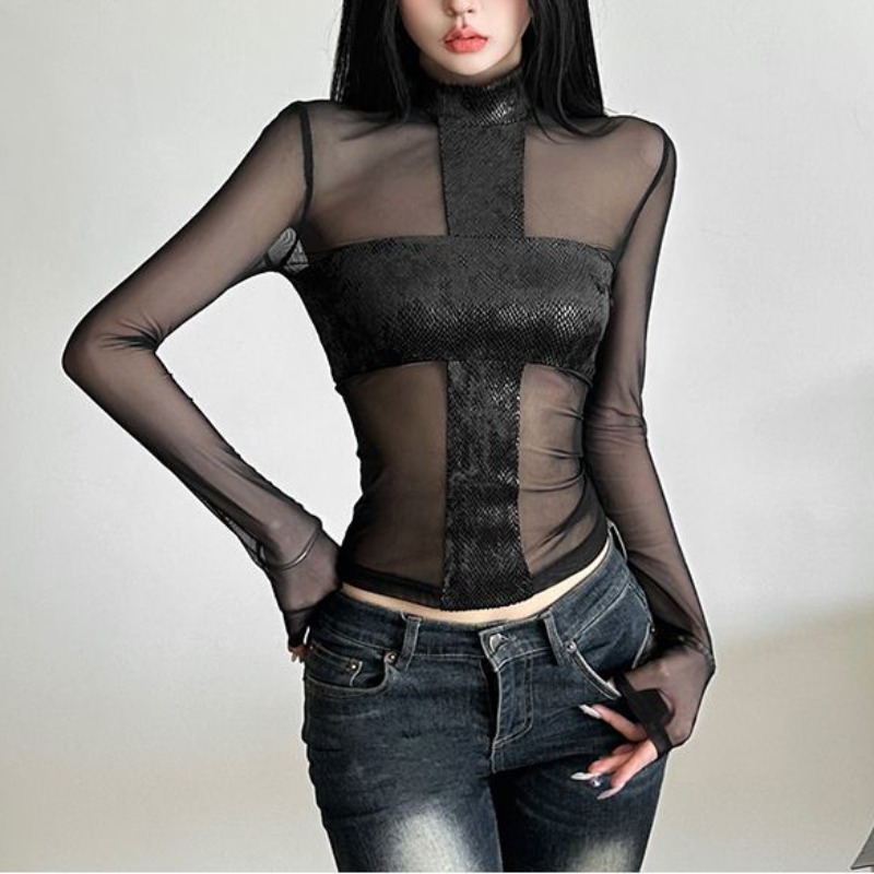 American Style Mesh Long Sleev - огляд і ціна Off Shoulder Blouse