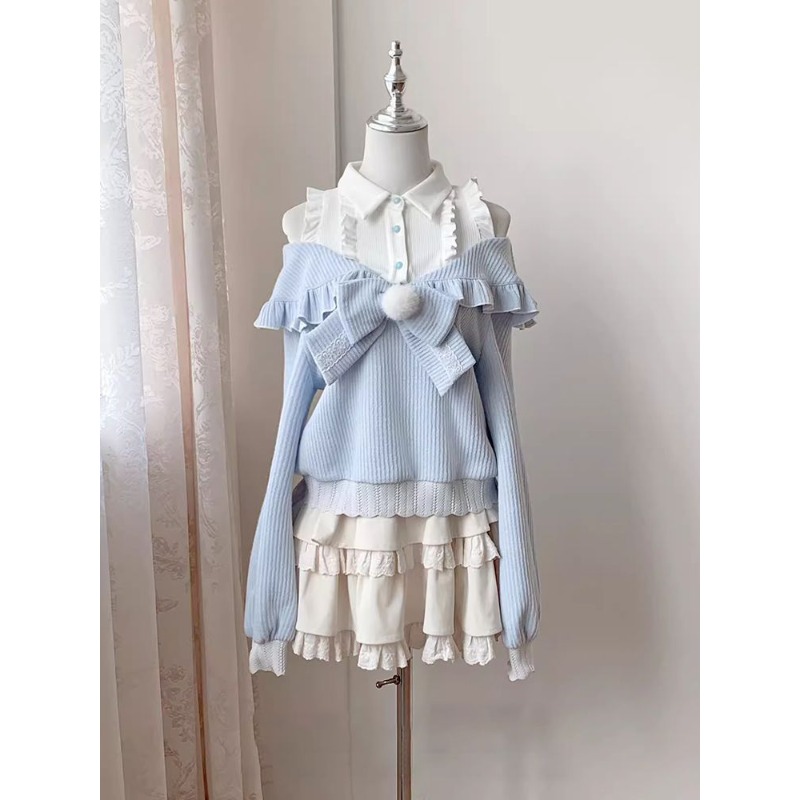 Kawaii Soft Girl Lolita 2 Piec - огляд і ціна Off Shoulder Blouse