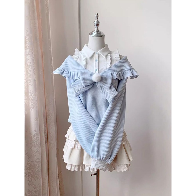 Kawaii Soft Girl Lolita 2 Piec - огляд і ціна Off Shoulder Blouse