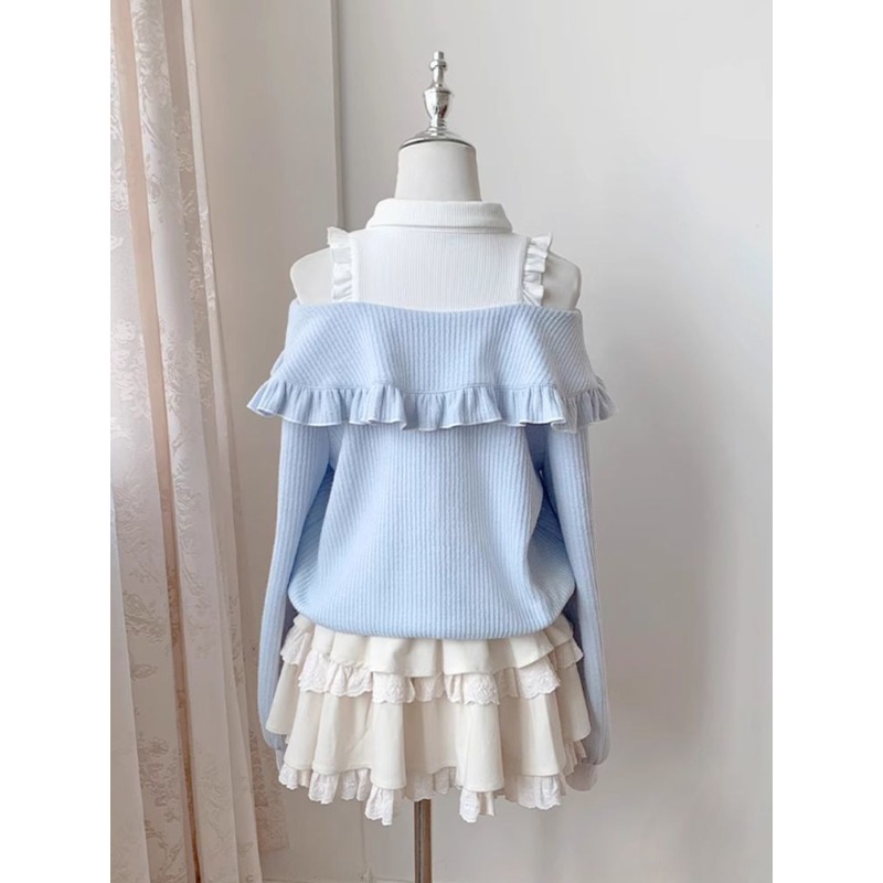 Kawaii Soft Girl Lolita 2 Piec - огляд і ціна Off Shoulder Blouse