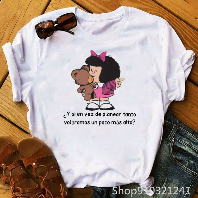 Rock Roll Mafalda tshirt Funny - огляд і ціна Summer Clothing Teens
