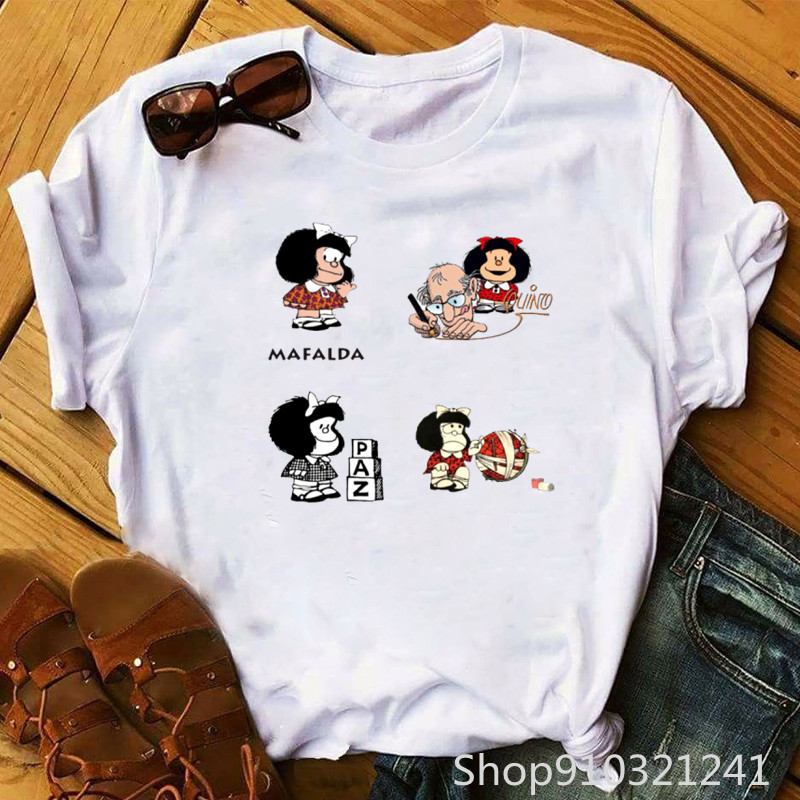 Rock Roll Mafalda tshirt Funny - огляд і ціна Summer Clothing Teens
