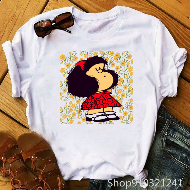 Rock Roll Mafalda tshirt Funny - огляд і ціна Summer Clothing Teens