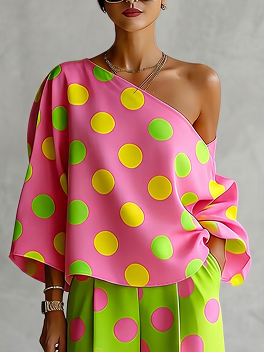 Missuoo Women's Polka Dot 2 Pi - огляд і ціна Off Shoulder Blouse