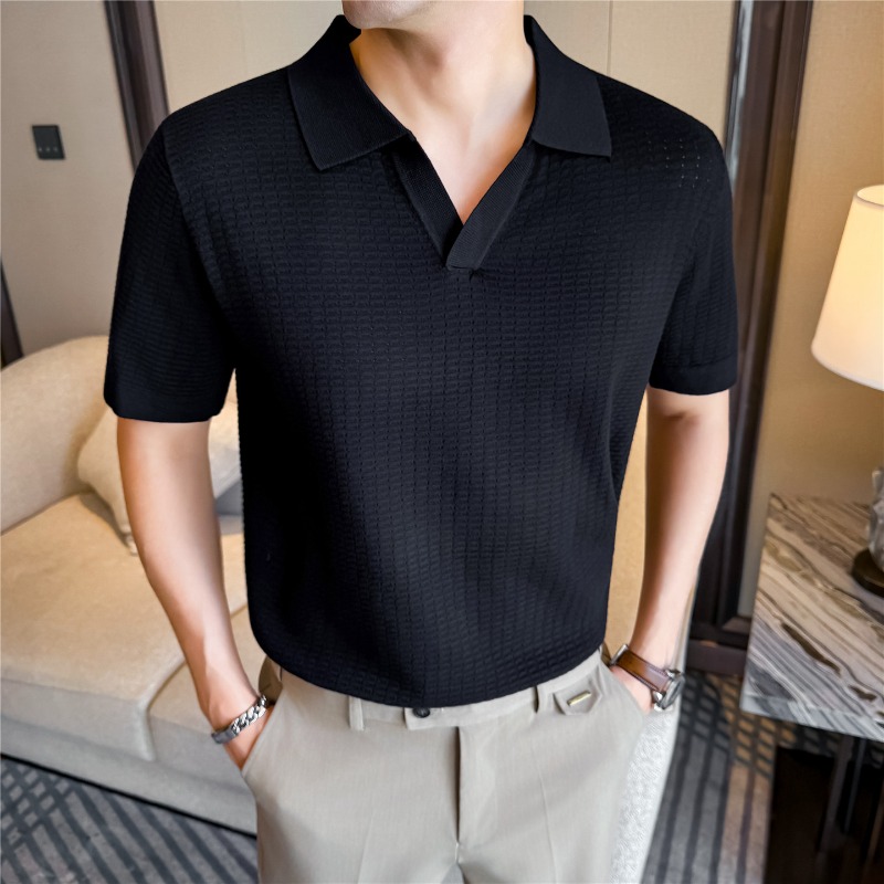High Stretch Men Knitted Polo  - огляд і ціна Summer Light Clothing