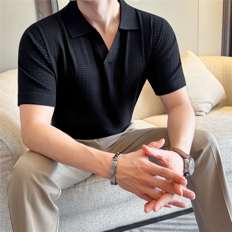 High Stretch Men Knitted Polo  - огляд і ціна Summer Light Clothing