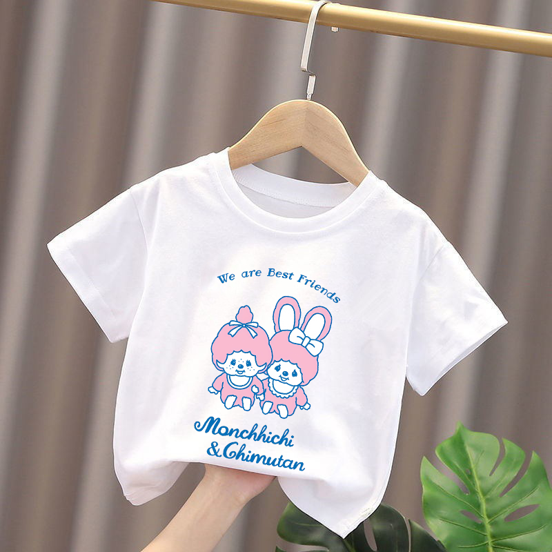 Monchhichi Kids T-shirts Anime - огляд і ціна Summer Clothing Boys