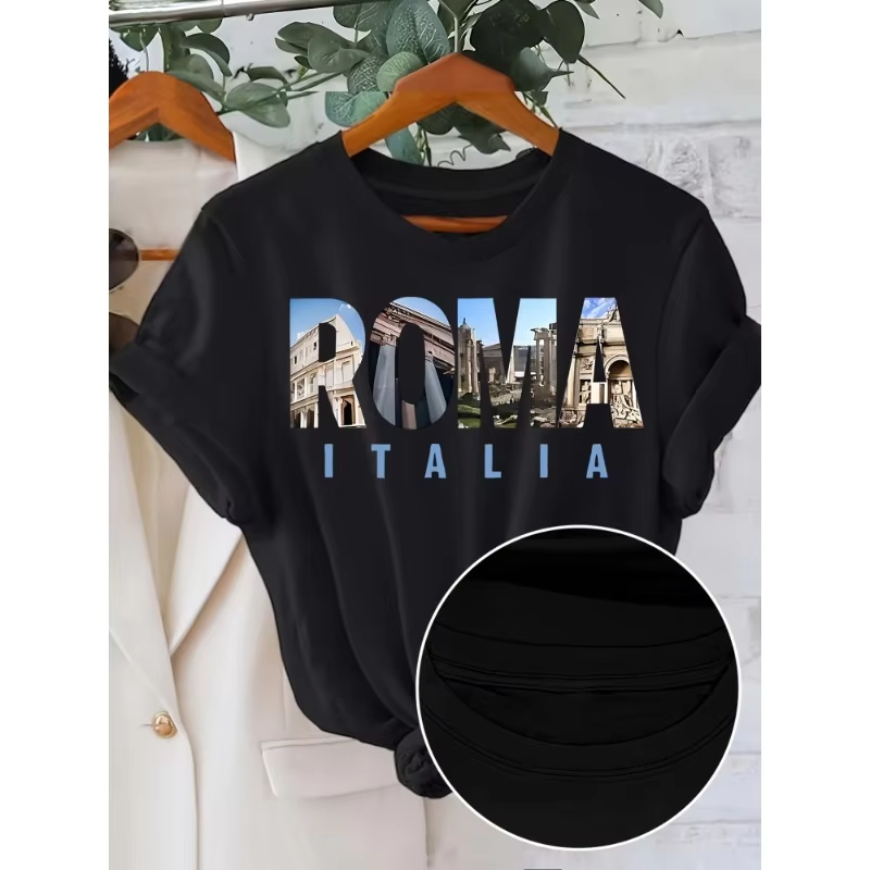 Letter Printed T-shirt Casual  - огляд і ціна Summer Clothing Trends For Women