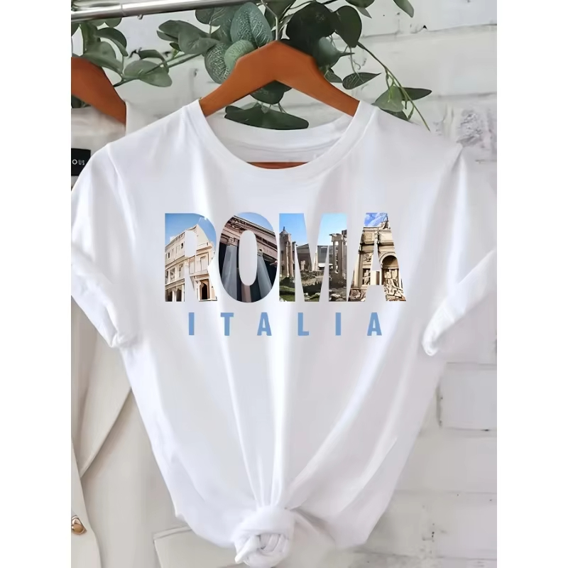 Letter Printed T-shirt Casual  - огляд і ціна Summer Clothing Trends For Women