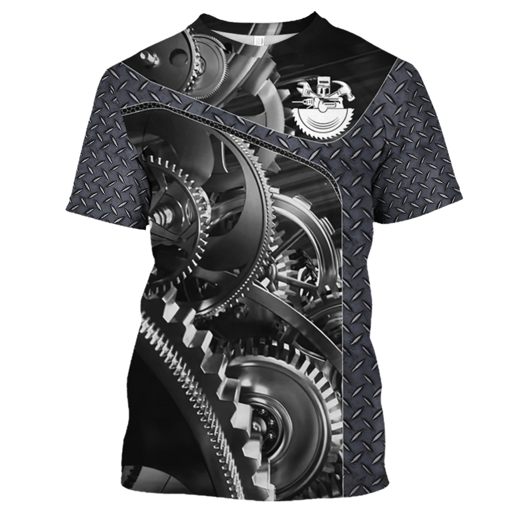 Vintage T-Shirt Mechanic 3D Pr - огляд і ціна Summer Clothing Name