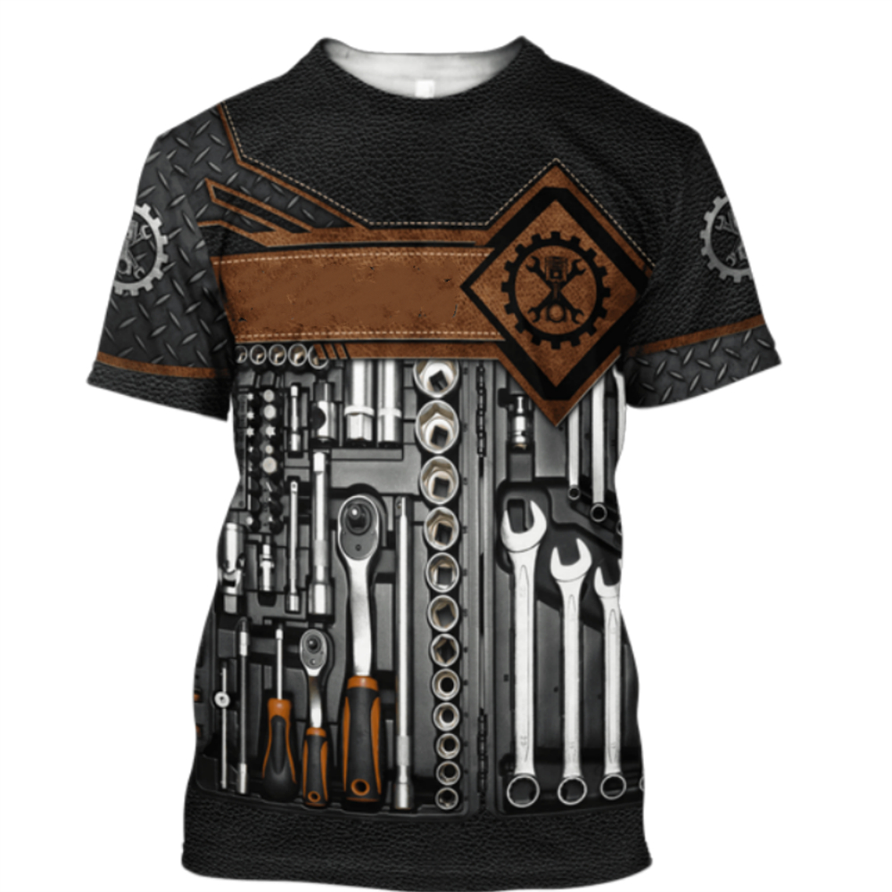 Vintage T-Shirt Mechanic 3D Pr - огляд і ціна Summer Clothing Name