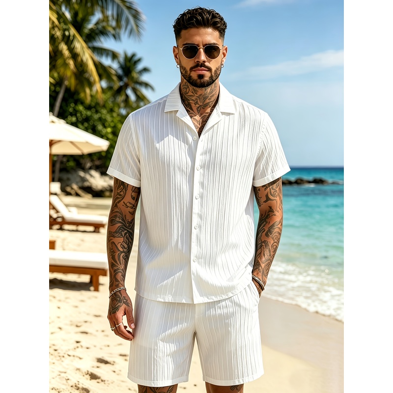 2Men's Summer Casual Suit Set， - огляд і ціна Summer Light Clothing