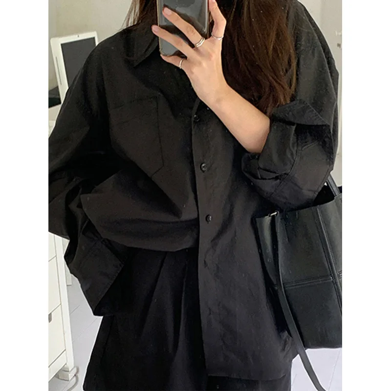 Spring Black Loose Shirt Tops  - огляд і ціна Summer Clothing Trends For Women