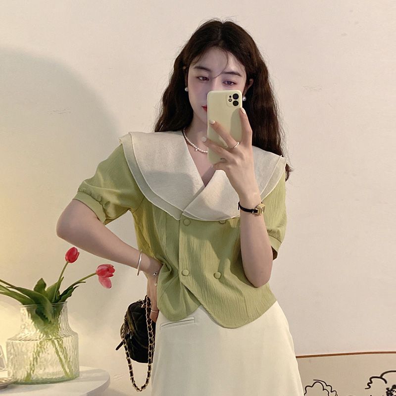 Contrast Patchwork Button Ruff - огляд і ціна Summer Clothing Trends For Women